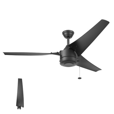 PROMINENCE HOME Talib, 52 in. Indoor/Outdoor Ceiling Fan with No Light, Matte Black 51637-40